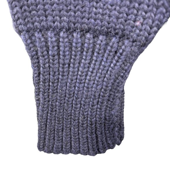 Vintage 1950s Honor Made Wool Sweater Navy Blue Medium Size Mens Knit Pullover - Picture 7 of 7